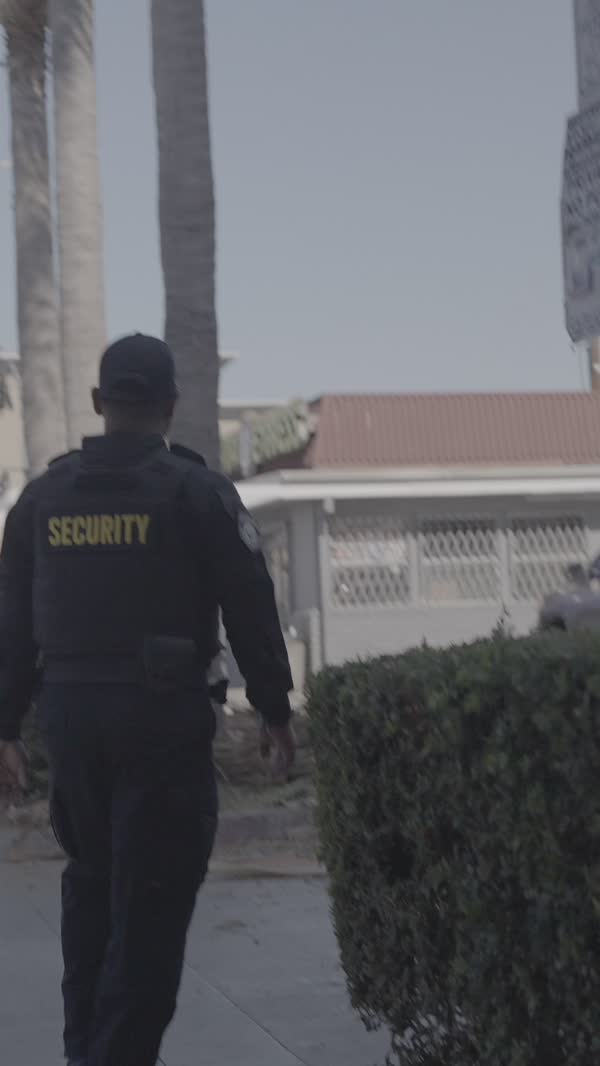 Security officer walking a beat